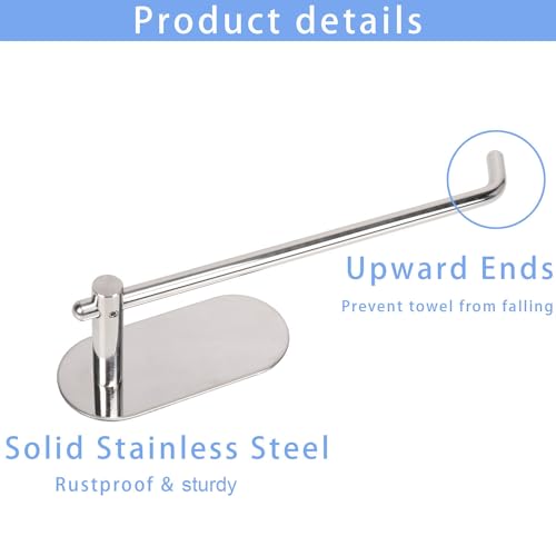 TocTen Hand Towel Holder, No Drilling Stick on Wall Towel Bar, SUS 304 Stainless Steel Towel Rod, Strong Self Adhesive Towel Rack/Hanger for Bathroom Kitchen (Polished Chrome) - color: Polished Chrome, size: 1 Pack 8.35 inch