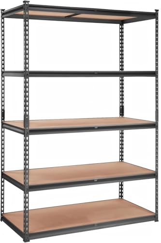Storage Shelving Unit 48" L x 24" W x 72" H, 5-Tier Metal Storage Shelves | Heavy Duty Adjustable Garage Storage Shelves for Kitchen Pantry Basement Bathroom Laundry - size: 48" L x 24" W x 72" H