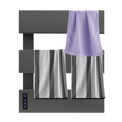 Electric Towel Warmer, Wall-Mounted Towel Heater with Timer & LED Screen, Temperature Adjustment, IPX4 Waterproof Towel Rack Dryer for Bathroom, Hotels, Home, Wide Heating Panel, 17.72" W (3 Tier) - size: 3 Tier