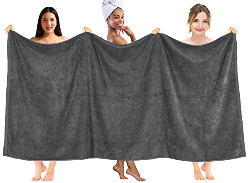 DAN RIVER Pack of 1 Oversized Bath Sheet, 40 x 80 Inches, Grey | 100% Cotton Jumbo Bath Towel with Extra Large Coverage, Lightweight Feel, Super Soft & Quick Dry - color: Grey, size: 40x80" Oversized Bath Sheet