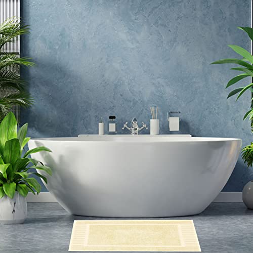 White Classic Luxury Bath Mat Floor Towel Set - Absorbent Cotton Hotel Spa Shower/Bathtub Mats [Not a Bathroom Rug] 22"x34" | 2 Pack | Beige - color: 08: Beige