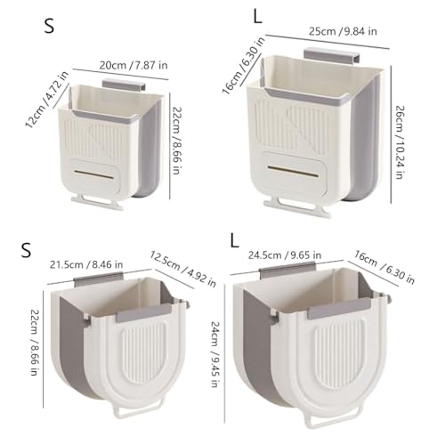 Foldable Wall Mounted Trash Bin Hanging Kitchen Bathroom Garbage Bin Space Saving Large Capacity Waste Can Modern