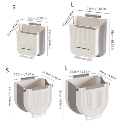 Foldable Wall Mounted Trash Bin Hanging Kitchen Bathroom Garbage Bin Space Saving Large Capacity Waste Can Modern