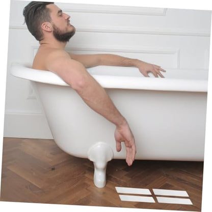 LIFKOME 5pcs Slip Shower Stickers Self Adhesive Tape Strips with Scraper for Bathtubs and Stairs Non Fade Non Skid Grip for Safety and Slip Prevention