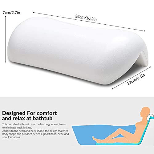 SPA Bath Pillow Non-Slip Bathtub Headrest Soft Waterproof Bath Pillows with Suction Cups Easy to Clean Bathroom Accessories (1pc) - color: 1pc