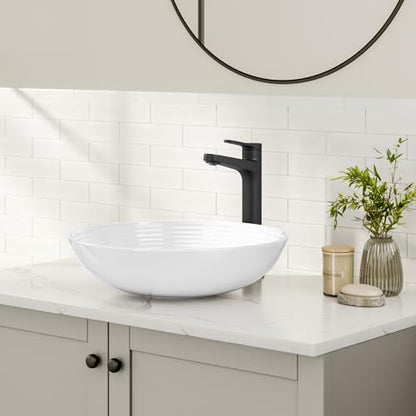 KRAUS Indy Bathroom Faucet for Vessel Sink in Matte Black, KVF-1410MB - color: Matte Black, style: Vessel