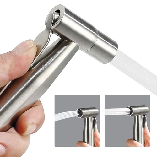 BARROCK 2 Pack Bidet Sprayer Head Only, Stainless Steel Handheld Shattaf Jet Spray for Toilet, Baby Cloth Diaper Sprayer with Adjustable Water Pressure Control, Brushed Nickel - color: Brushed Nickel