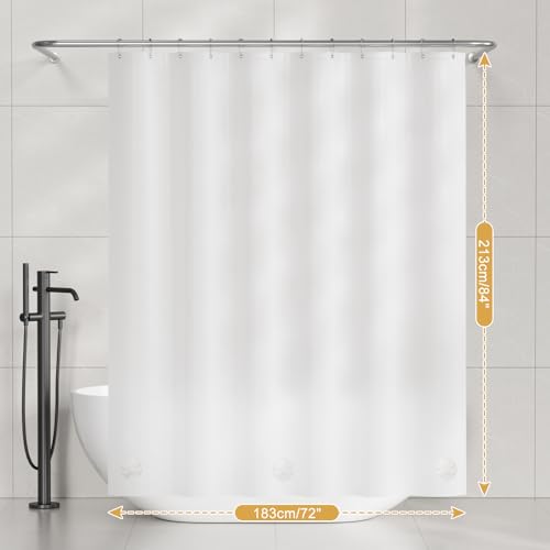 AmazerBath Shower Curtain Liner 2 Pack, 72 x 84 Inches PEVA Plastic Shower Liner with 3 Weighted Stones and 12 Rustproof Metal Grommet, Lightweight Waterproof Shower Curtain - Frosted - color: Frosted, size: 72"W x 84"L (Pack of 2)