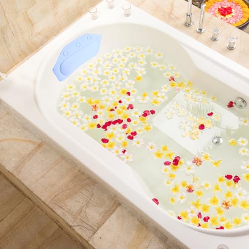 Beavorty 2pcs Non-Slip Bathtub Pillow with Strong Suction Cups, PVC Foam Tub Head and Neck Support Cushions for Home Shower and Spa Bathing Random Color