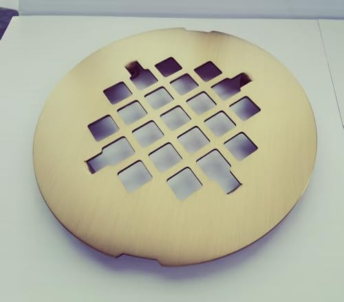 4-1/4 inches Snap-On Round Shower Drain Cover, Stainless Steel (Brushed Gold) - color: Brushed Gold