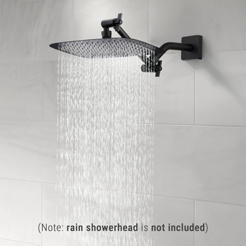 G-Promise 6 Inch Shower Extender with 6 Inch Arm and Flange(Matte Black) | Solid Brass Construction, Height and Angle Adjustable, Standard Connection Thread, All Installation Tools Included - color: Matte Black, style: 6 Inch