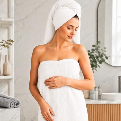 Pearl Linens Bath Towels Set of 4, 27 x 55 Inches, 100% Ring Spun Cotton Towels for Bathroom 650 GSM Quick Dry Lightweight Hotel Towels, Highly Absorbent Premium Towels for Home, Spa & Bathroom,White