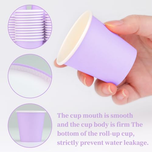 3 oz Disposable Paper Cups, 50 Pack Bathroom Cups Mouthwash Cups | Small Paper Cups, Mouthwash Cups Espresso Cup for Party, Bathroom and Office Campers (Purple) - color: Purple, size: 50 Count