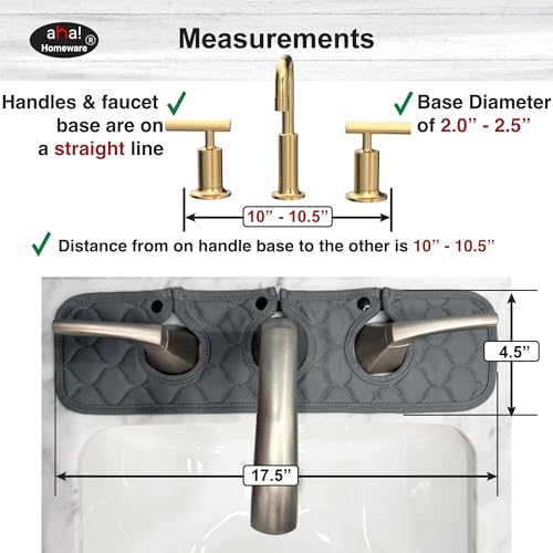 Bathroom Sink Splash Guard 3-Round-Hole : AHA HOMEWARE, Faucet Mat for Bathroom Sink 3 Holes (Gray & Gray) - color: Gray & Gray