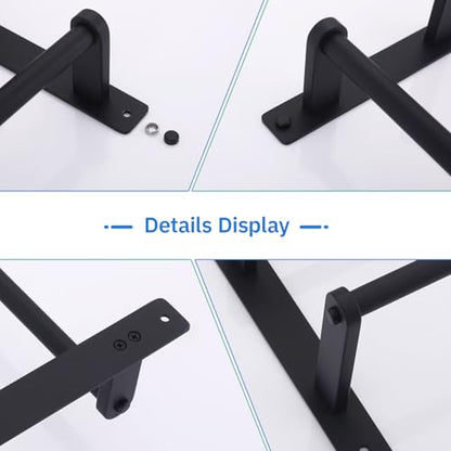 Matte Black Double Towel Rack with Hooks for Bathroom, 30 Inch Stainless Steel Long Towel Bar - Wall Mounted Towel Rails Holder - color: Matte Black, size: 30-Inch