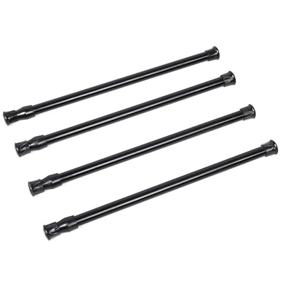 Cupboard Bars Tension Rods, 4 Pack Spring Loaded Curtain Rods 12 to 20 Inches Steel Adjustable Tension Curtain Rod Shower Rod Closet Rod Window Rods (Black, 12-20 in-4 Pcs) - color: Black, size: 12-20"-4Pcs