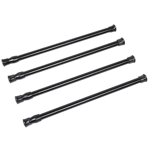 Cupboard Bars Tension Rods, 4 Pack Spring Loaded Curtain Rods 12 to 20 Inches Steel Adjustable Tension Curtain Rod Shower Rod Closet Rod Window Rods (Black, 12-20 in-4 Pcs) - color: Black, size: 12-20"-4Pcs