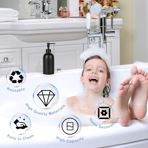 Natheeph Soap Dispenser for Bathroom/Kitchen Fill Hand Soap/Dish Soap, 14OZ | Soap Pump Dispenser Bottle, Ceramic Soap Dispenser Refillable Shampoo/Lotion/Liquid/Detergent for Bathroom/Kitchen (Black) - color: Black