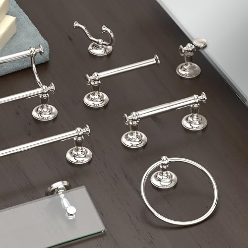 Gatco 4125 Tavern Double Robe Hook, Wall Mounted Bathroom Hook for Towels and Robes, Polished Nickel - color: Polished Nickel