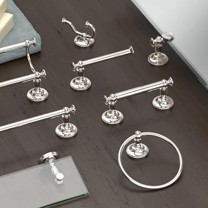 Gatco 4125 Tavern Double Robe Hook, Wall Mounted Bathroom Hook for Towels and Robes, Polished Nickel - color: Polished Nickel