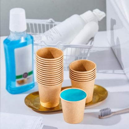 SIUQ 400 Pack 3 oz Kraft Paper Cups, Disposable Bathroom Mouthwash Cups | Mini Brown Paper Espresso Cups 3 Ounce for Parties, Bathroom, Picnics, Travel and Events - style: 3oz-400pack