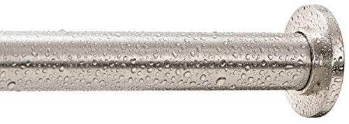 Ivilon Tension Curtain Rod - Spring Tension Rod for Small Windows or Shower, 16 to 24 Inch. Brushed Nickel - color: Brushed Nickel