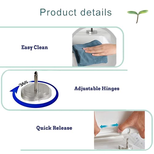 Quick Release Toilet Seat - Standard Loo WC Seat for Easy Cleaning and Installation - size: 36*44cm