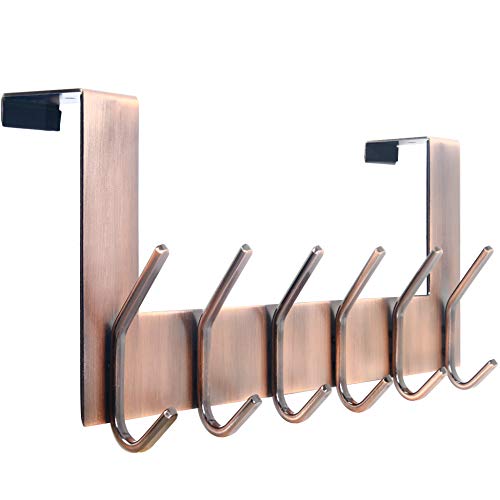 WEBI Over The Door Hook for Hanging,Door Hanger,Over The Door Towel Rack,Over Door Coat Hanger Over Door Coat Rack for Hanging Clothes,Towels,Hats,Behind Back of Bathroom,Antique Copper - color: Z Copper, size: 1 Pack