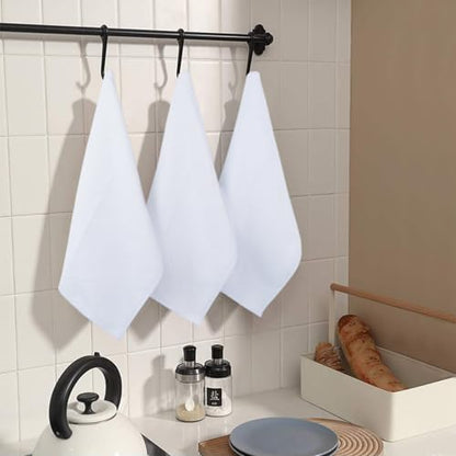 Microfiber Cleaning Cloth Kitchen Dish Cloths 12x12In 12 Pack White | Super Absorbent, No Streak, Dish Rags, Lens, Cloths - color: White