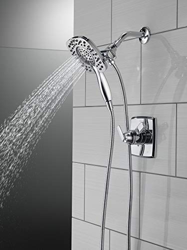 Delta 4-Setting In2ition 2-in-1 Dual Shower Head with HandHeld Spray, Chrome Detachable Shower Head with Hose, Showerhead, 1.75 GPM Flow Rate, Chrome 58498 - color: Chrome