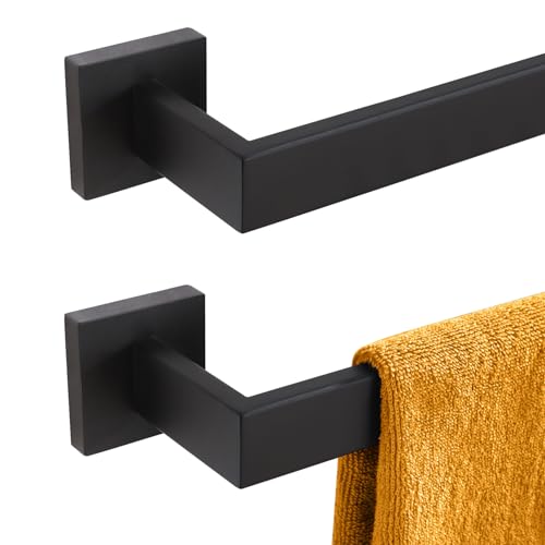 KOKOSIRI 20-Inch Single Towel Bar, Bathroom Kitchen Towel Holder, Wall Mounted SUS304 Stainless Steel Towel Rack 2 Pack, Matte Black, B4003BK-L20-P2 - color: Matte Black, size: 20-Inch (2 Pack)