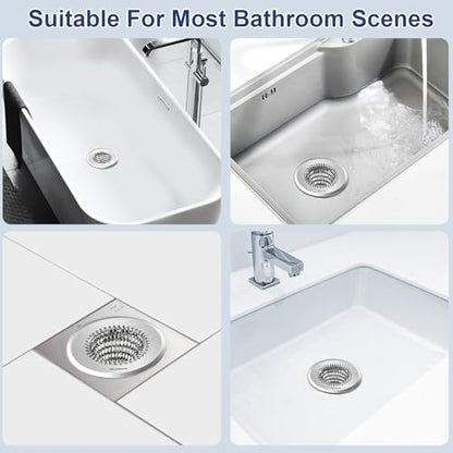 TRAPMATE Tub Stopper, Reversible Bathtub Drain Hair Catcher & Stopper, Ultra Revolutionary Bath Tub Drain Protector, Stainless Steel Hair Catcher & Silicone Stopper, 4.4" Drain Cover for Shower, Bath - color: Wolf Grey