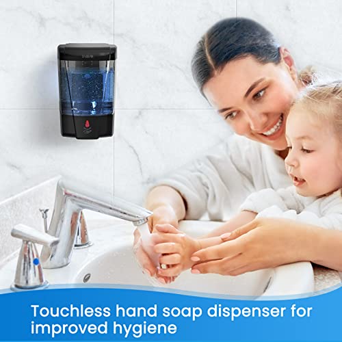 SVAVO Automatic Soap Dispenser Wall Mount 600ml/21fl.oz, Hand Soap Dispenser Touchless Electric Sensor Pump Battery Operated for Office Home Kitchen Bathroom Hotel Restaurant Commercial