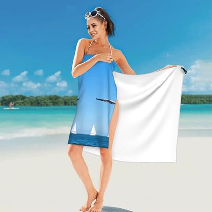 Flying Seagulls Quick Dry Bath Towels - Super Soft Bath Towels for Home, Spa, Gym, Travel - color: Flying Seagulls, size: 27.5"x55"