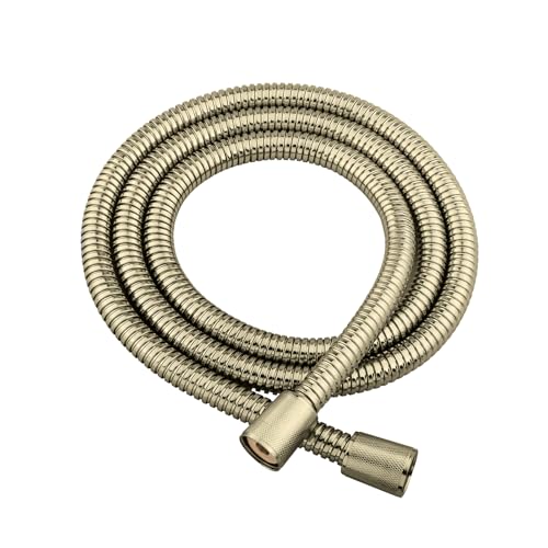 Shower Hose, 79 Inches Extra Long Stainless Steel Handheld Shower Head Hose Replacement with Brass Insert and Nut, Flexible Hose Extension for Hand Held Shower Head - color: Brushed Nickel