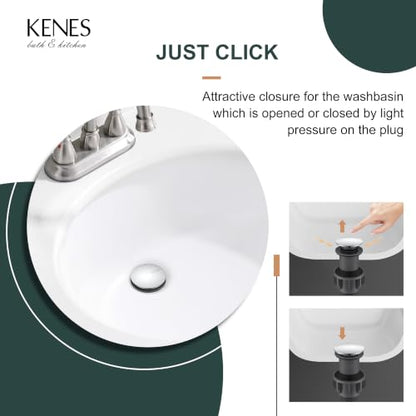 Chrome Pop Up Bathroom Sink Drain Assembly Without Overflow | Bathroom Vanity Sink Drain Assembly, Built-in Anti-Clogging Strainer, Plastic Pop Up Drain for Bathroom Vanity Vessel Sink - color: Chrome, size: Big Pop up Cap (Without Overflow)