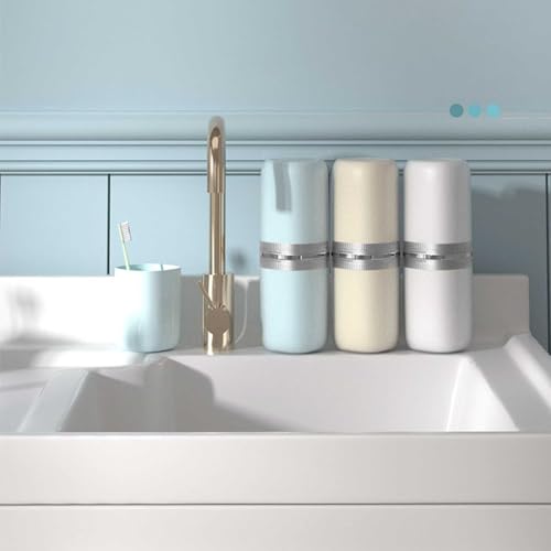 Toothbrush Travel Case Portable Travel Toothbrush Holder, Large Travel Toothbrush Cup for School, Camping, Business Trip, Bathroom, Cruise (Light Blue) - color: Light Blue