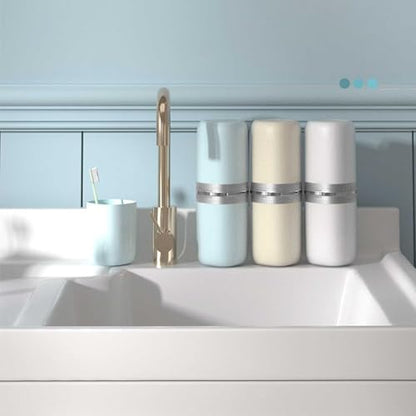 Toothbrush Travel Case Portable Travel Toothbrush Holder, Large Travel Toothbrush Cup for School, Camping, Business Trip, Bathroom, Cruise (White) - color: White