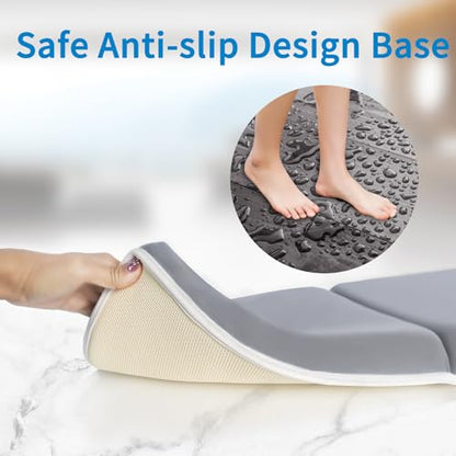 JJGoo Bath Kneeler Pad, 1.5 inch Thick Kneeling Pad Mat, Foldable Painless Knee Cushion Mat, Non-Slip Bathtub Kneeler for Baby Bathing Parents - color: Grey - Only Kneeler Pad