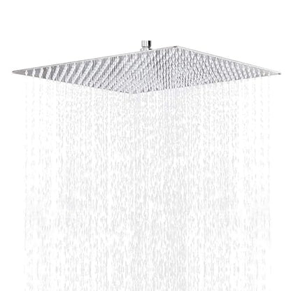 NearMoon Rain Shower Head, High Flow Stainless Steel Square Rainfall Shower, Waterfall Bath Shower Body Covering, Ceiling or Wall Mount (16 Inch, Chrome Finish) - color: Chrome Finish, size: 16 Inch Square