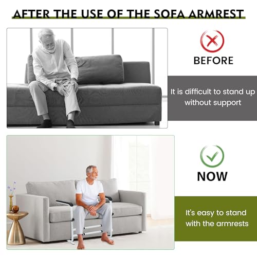 Couch Stand Assist, Height and Width Adjustable Chair Assist, Help The Elderly、Disabled and Pregnant Women to Stand, for Sofas、Toilets, Couch Rails for Elderly Adults Safety, Non-Slip