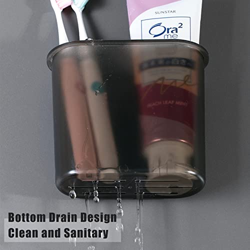 Toothbrush Holders Wall Mounted, Self Adhesive Tooth Brush Holder for Bathroom Electric Toothbrush Toothpaste Razor Bathroom Accessories(Clear) - color: Clear-1