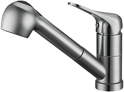 Stainless Steel Single Handle Pull Out Kitchen Faucet 1 Hole Kitchen Sink Faucet for Farmhouse, Camper, Laundry, Rv, Bar,EW-083L-BC