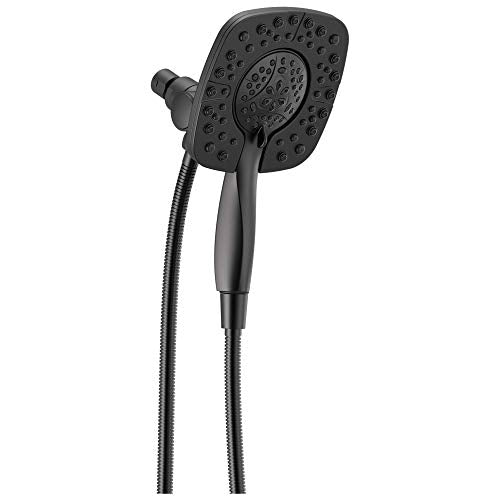 Delta 4-Setting In2ition 2-in-1 Dual Shower Head with HandHeld Spray, Matte Black Detachable Shower Head with Hose, Showerhead, 1.75 GPM Flow Rate, Matte Black 58498-BL - color: Matte Black