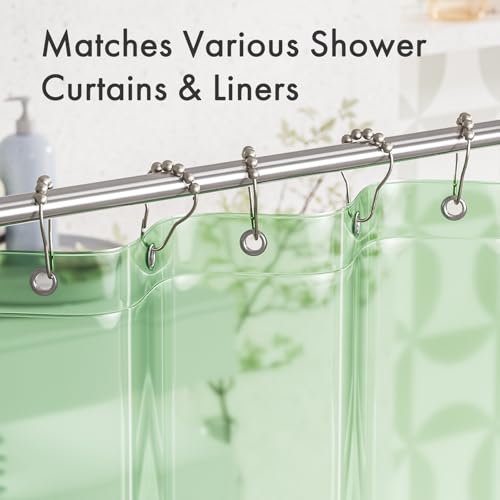 Shower Curtain Rings, Rust-Resistant Metal Shower Hooks Ring Shower Rings for Curtain Rolling Shower Curtain Hooks for Bathroom Shower Rod Shower Curtain Hangers, Set of 12, Matte Nickel - color: Matte Nickel