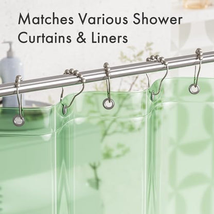 Shower Curtain Rings, Rust-Resistant Metal Shower Hooks Ring Shower Rings for Curtain Rolling Shower Curtain Hooks for Bathroom Shower Rod Shower Curtain Hangers, Set of 12, Matte Nickel - color: Matte Nickel