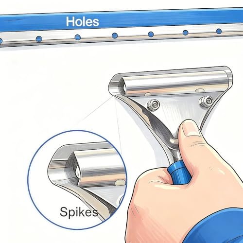 2-in-1 Window Squeegee & Microfiber Washer Combo, Streak Free Glass Wiping Tool with Ergonomic Handle for Shower Doors, Mirrors, Windows, Windshield and Smooth Surfaces