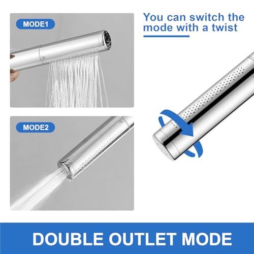 RUMOSE Brushed Nickel Shower Panel Tower System, 5-Mode Shower Faucet Set | LED Light Rainfall Shower Head Digital Display with Massage Jets Tub Spout Shower Shelves, Stainless Steel, Wall Mount - color: Brushed Nickel