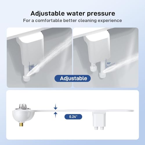 Toilet Bidet Attachment, Non-Electric Dual Nozzle (Feminine/Bidet Wash), Self-Cleaning Fresh Cold Water Sprayer Bidets for Toilets with Adjustable Water Pressure (Dual Knob, Chrome) - color: Chrome, Solo Cold