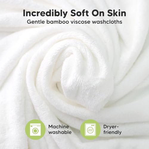 KeaBabies 6-Pack Soft Baby Washcloths - Kids, Newborn Bath Towels, Infant Shower, Toddler Reusable Face Towel, Gentle on Skin, Face Wash Cloths for Babies, 10x10